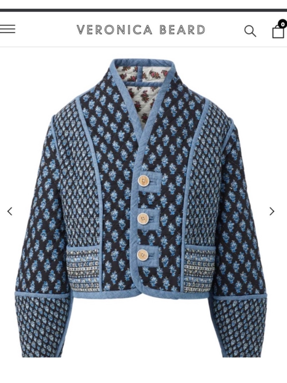 Veronica Beard Quilted Reversible Cropped Jacket